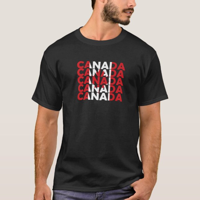 Proud Canadian Flag Canada Day Canadian Roots T-Shirt (Front)