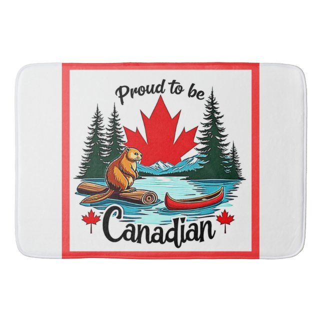 Proud Canadian Nature Bath Mat (Front)
