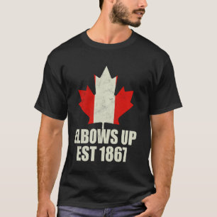 Proud Canadian Strong Canada Elbows Up Canada Est  T-Shirt