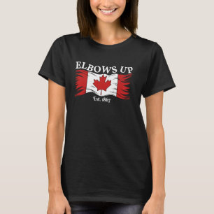 Proud Canadian Strong Canada Elbows Up Canada Est  T-Shirt