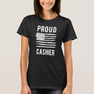 Proud Cashier Profession American Flag Premium T-Shirt