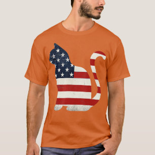 Proud Cat 4th of July American Flag Collections T-Shirt