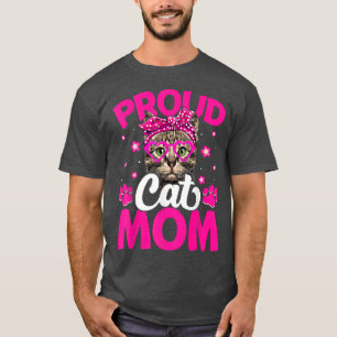 Proud Cat Dog Mum Messy Bun Mother's Day T-Shirt