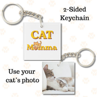 Proud Cat Momma Mother's Day Double-Sided Key Ring
