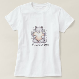 Proud Cat Mum Heart Hug T-Shirt
