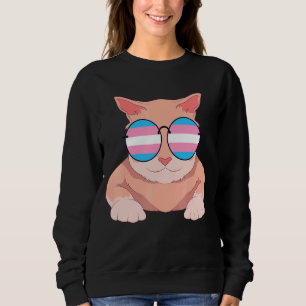 Proud Cat Transsexual Flag Trans Sunglasses Lgbt T Sweatshirt