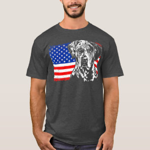 Proud Catahoula Leopard Dog American Flag dog T-Shirt