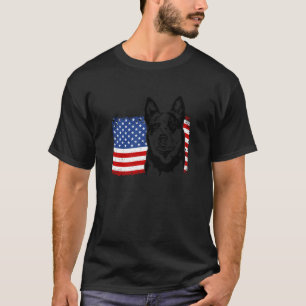 Proud Cattle Dog Heeler American US Flag Patriotic T-Shirt