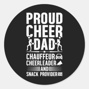 Proud Cheer Dad Of A Cheerleader Dad Cheerleading  Classic Round Sticker