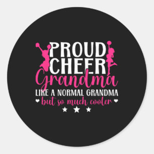 Proud Cheer Grandma Of A Cheerleader Grandmother  Classic Round Sticker