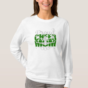 Proud Cheer Mum with Green letters T-Shirt
