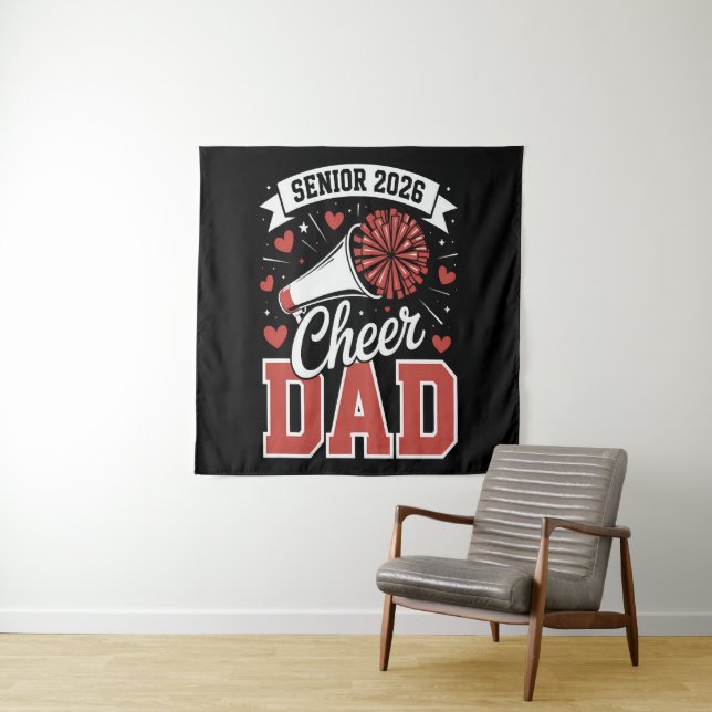 Proud Cheer Senior dad 2026 Tapestry (In Situ)