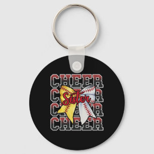 Proud Cheer Sister Coquette Bow Sport Sell Softll Key Ring