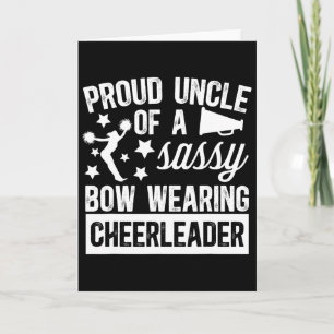 Proud Cheerleading Uncle Father's Day Black Uni Ch Card