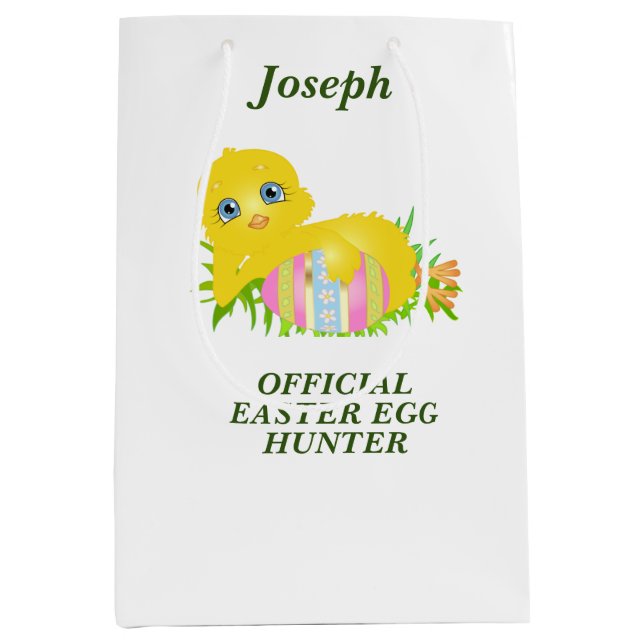 Proud Chick Easter Egg Hunt Medium Gift Bag (Front)