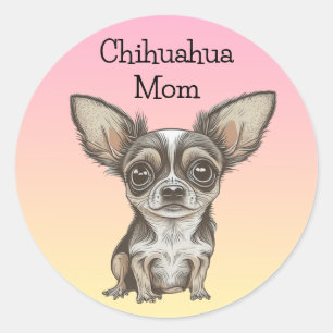 Proud Chihuahua Mum Classic Round Sticker