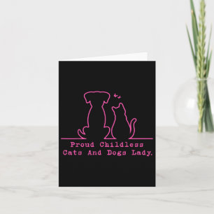 Proud Childless Cats And Dogs Lady Vintage Women  Card