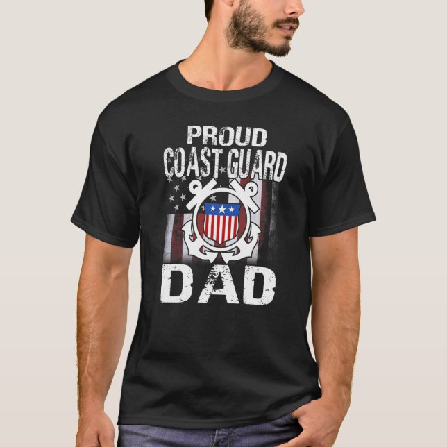 Proud Coast Guard Dad Tee U.S Coast Guard Veteran  (Front)
