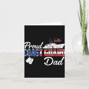 Proud Coast Guard Dad Us Veteran Family Matching Card