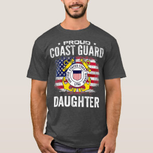Proud Coast Guard Daughter With American Flag T-Shirt