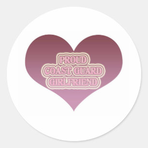 Proud Coast Guard Girlfriend Classic Round Sticker