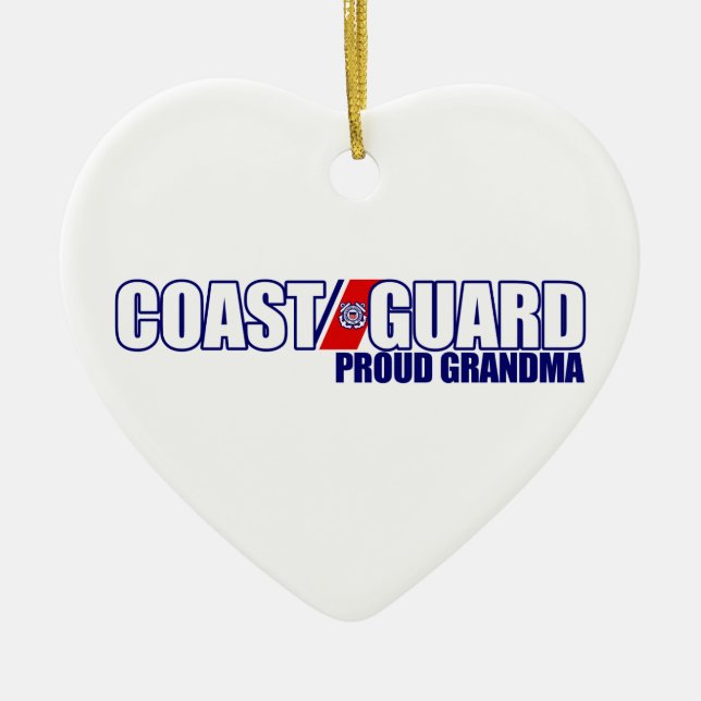 Proud Coast Guard Grandma Ceramic Tree Decoration (Front)