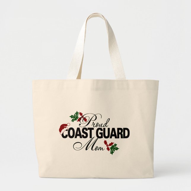 Proud Coast Guard Mum Holly Large Tote Bag (Front)