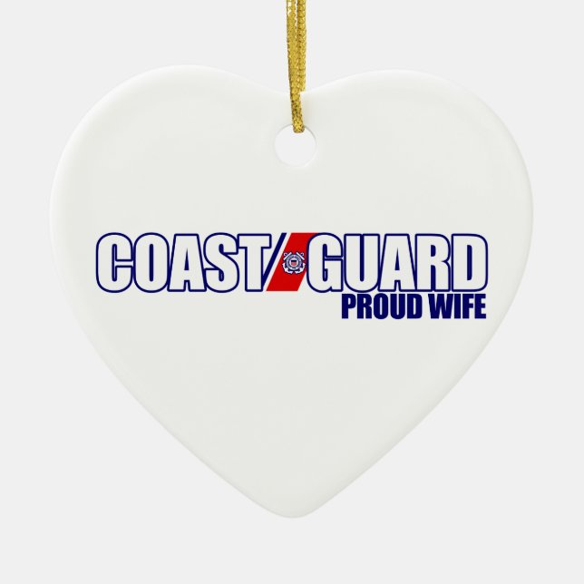 Proud Coast Guard Wife Ceramic Tree Decoration (Front)