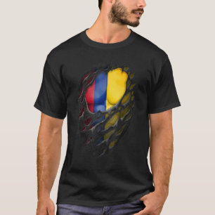 Proud Colombian Roots Heritage Torn Ripped Colombi T-Shirt
