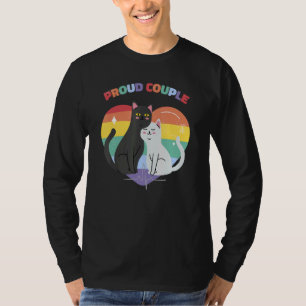Proud Couple Cat Lgbt Gay Lesbian Rainbow Pride M T-Shirt