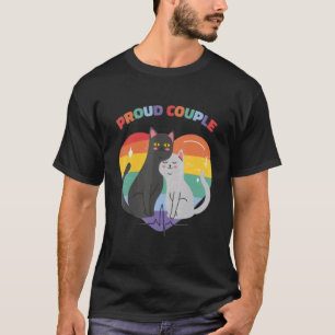 Proud Couple Cat Lgbt Gay Pride Kitty Purride Ally T-Shirt