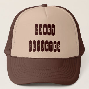 Proud Court Reporter brown theme letter hat