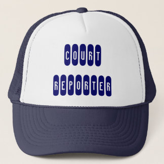 Proud court reporter navy blue white letter hat