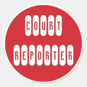 Proud Court Reporter red white stickers