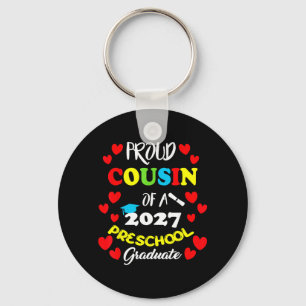 Proud Cousin 2027 Preschool Graduate Heart Prom Key Ring