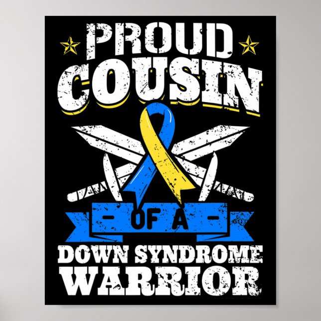 Proud Cousin Of A Down Syndrome Warrior Down's Tri Poster (Front)