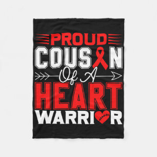 Proud Cousin Of A Heart Warrior Heart Disease Awar Fleece Blanket