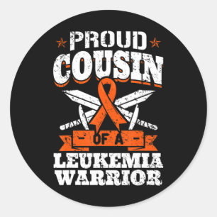 Proud Cousin Of A Leukaemia Warrior Cuz Awareness Classic Round Sticker