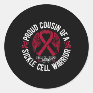 Proud Cousin Of A Sickle Cell Warrior Scd Classic Round Sticker