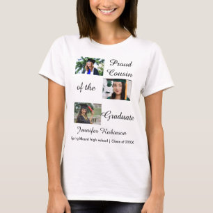 Proud Cousin of the Graduate Custom Photos Name T-Shirt