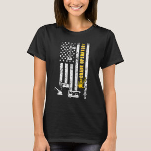 Proud Crane Operator US Flag Crane Driver 3 T-Shirt