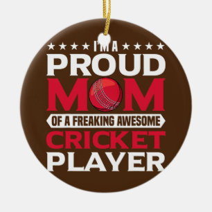 Proud Cricket Mom Cricket Sports Team Player Ceramic Tree Decoration