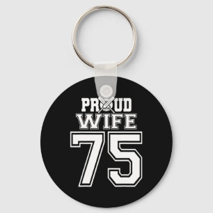 Proud Cricket Wife Number 75  Key Ring