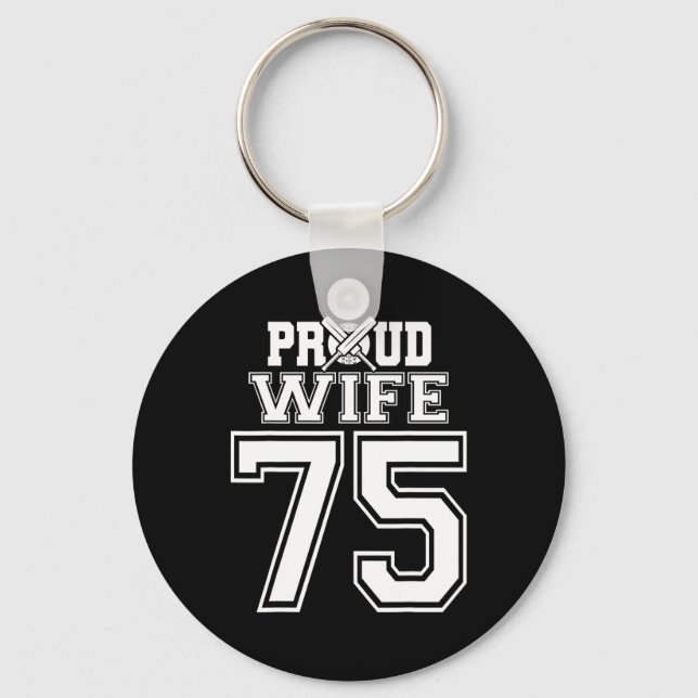 Proud Cricket Wife Number 75  Key Ring (Front)