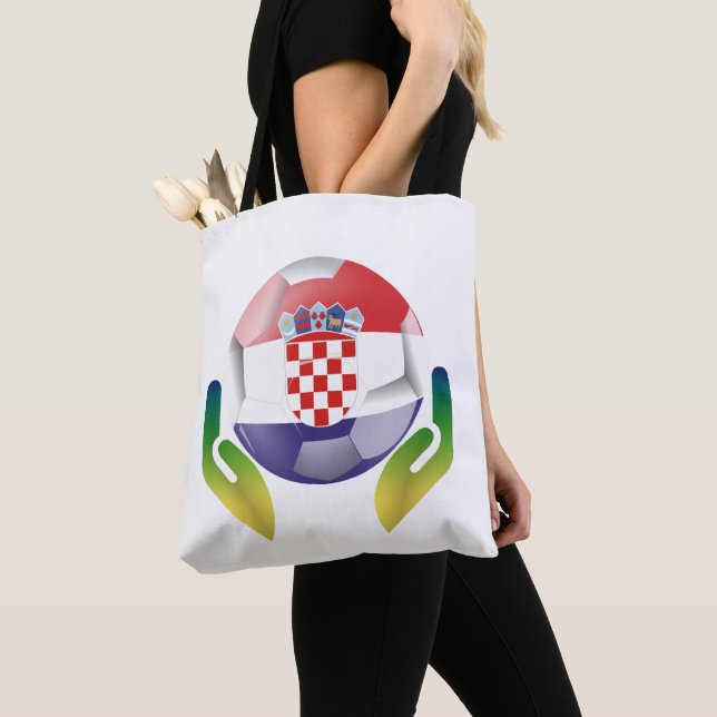 Proud Croatia Football Fan Art Tote Bag (Close Up)