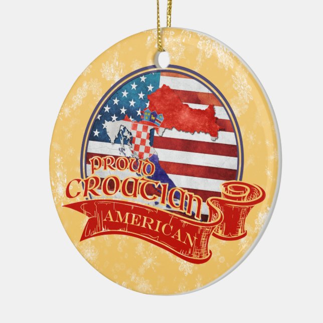 Proud Croatian American Christmas Ornament (Left)