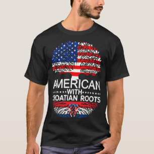 Proud Croatian American Flag Croatia USA T-Shirt