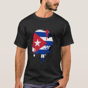 Proud Cubano Cuban Gift Paintsplash Artistic Retro T-Shirt