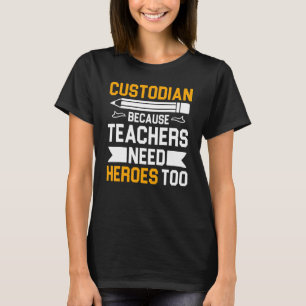 Proud Custodian Squad Back to School Cleaning Staf T-Shirt