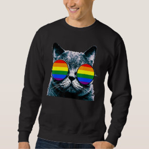 Proud Cute Cat Pride Lgbt Transgender Flag Heart G Sweatshirt